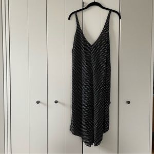 REFORMATION black white polka dot v-neck midi slip dress XS/S